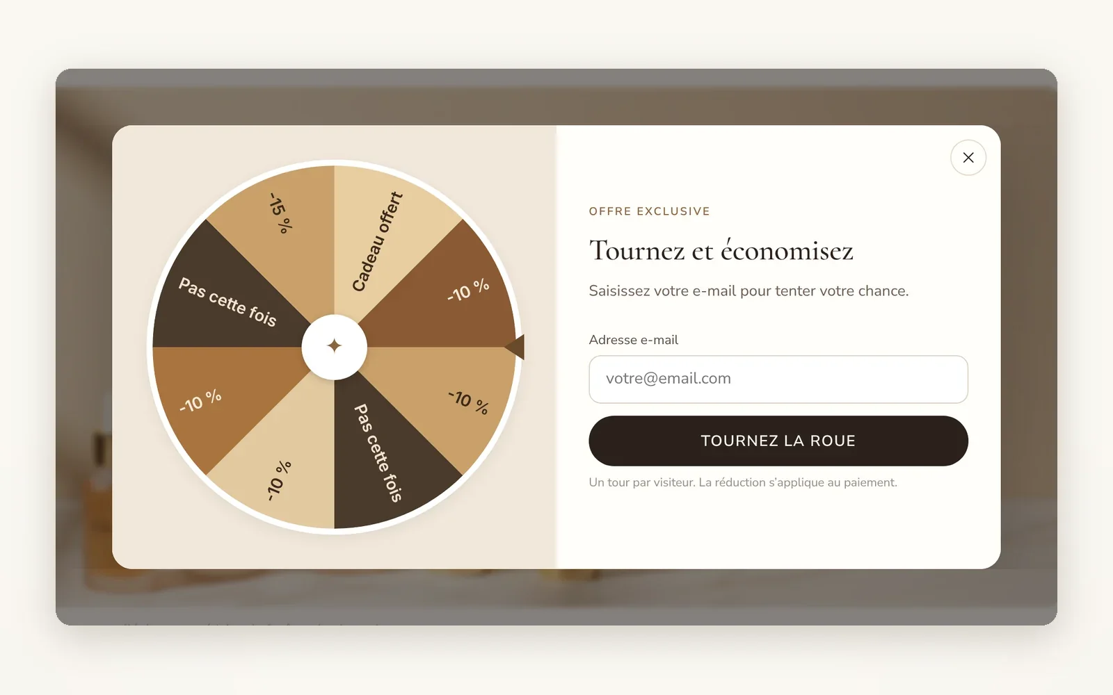 Roue de la chance contre un e-mail