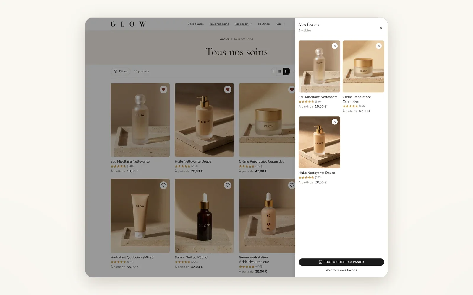 Une liste de favoris pour tes clients