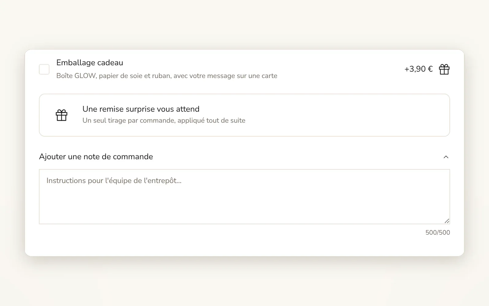 Laisse tes clients ajouter une note à la commande