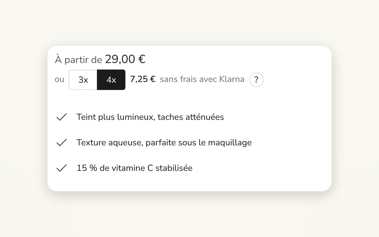 Prix barré, économie et paiement fractionné